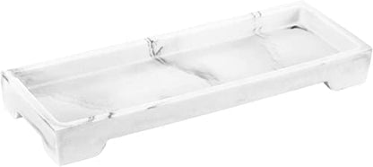 Luxspire Marble Tray for Soap Dispenser Perfume Jewelry, S, Gravel White - color: D - Gravel White, style: Small