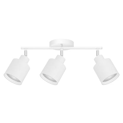 3-Light Led Track Lighting,White Ceiling Lighting Fixtures,Wall Sconces Ceiling Spotlight with Foldable Light Arms for Kitchen, Closet, Bedroom,GU10 Socket, Bulbs Not Included - color: 3 light White