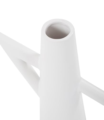 Howard Elliott Collection Astrid Ceramic Vase II, Matte White Scandinavian Design with Clean Lines, Modern Decorative Accent for Table, Shelf or Console, 10H x 9W x 3.5D - size: Vase - II