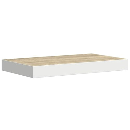 Honeycomb Floating Wall Shelf 15.7 x 15.7 x 1.5 in Oak White Matte MDF Sturdy Invisible Mounting System Modern Display for Living Room Bedroom and Office - color: Brown, size: One Size