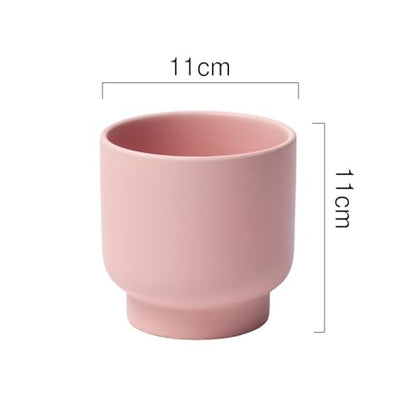 Pink Ceramic Plant Pots - Succulent Flower Small Planter, Pot for Indoor Outdoor Garden Plants with Drainage Holes - Plants Not Included 4.33 X4.33 Inch - color: Pink