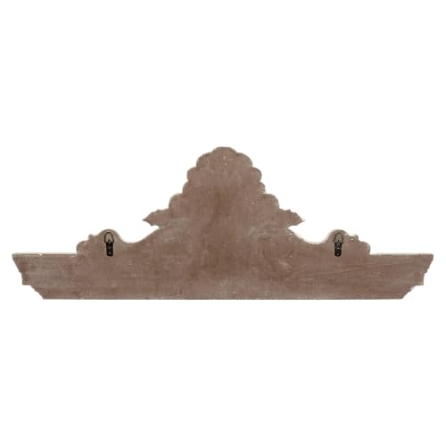 SOFE 33" Handmade Distressed White Finish Wooden Scroll Over The Door Decor