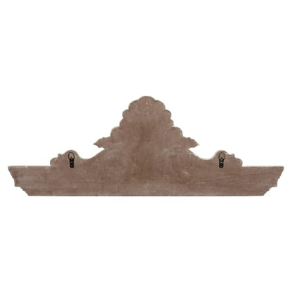SOFE 33" Handmade Distressed White Finish Wooden Scroll Over The Door Decor