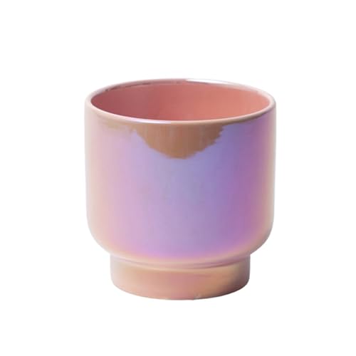 Pink Ceramic Plant Pots - Succulent Flower Small Planter, Pot for Indoor Outdoor Garden Plants with Drainage Holes - Plants Not Included 4.33 X4.33 Inch - color: Pink Gradient