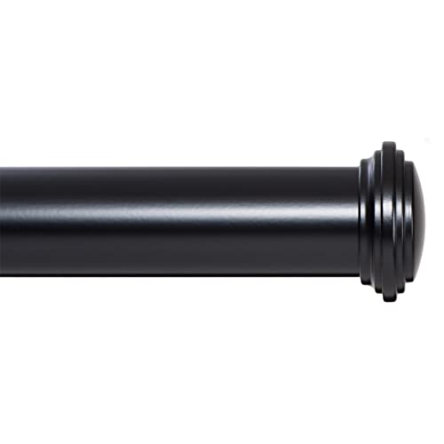 Ivilon Window Curtain Rod Decorative End Cap Design, 1 Inch Rod, 28 to 48 Inch. Black - color: Black, size: 28" to 48"