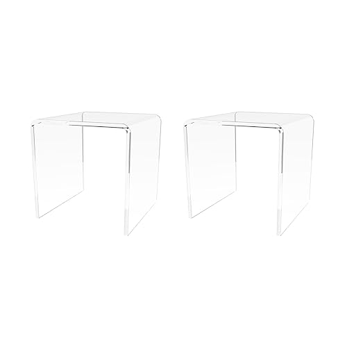 Marketing Holders 2 Pack Lucite Riser Showcase Stand 3" Wide Platform Pedestal One Piece Reusable Fixture for Counter Clear Acrylic Retail Stores or Boutiques Small Toy Display - size: 3"W x 3"H