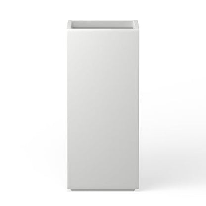 Kante Small Column Square White Concrete Planter 19.9" H, Outdoor - color: Pure White, size: 19.9" H