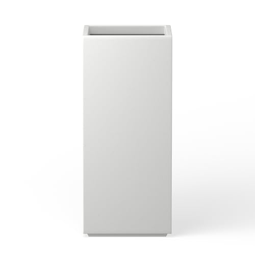 Kante Small Column Square White Concrete Planter 19.9" H, Outdoor - color: Pure White, size: 19.9" H