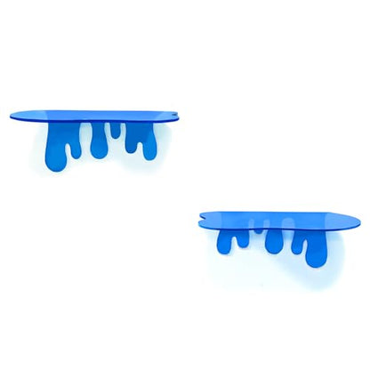 SetGame 2-Pack Small Acrylic Shelves, 7 Inch Floating Shelves, Blue - color: Blue, size: 7 Inch