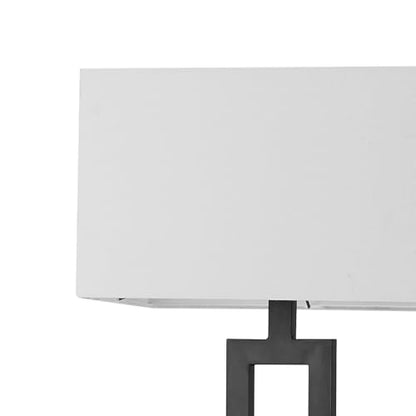 Globe Electric 58" Matte Black Floor Lamp with White Linen Shade - color: Matte Black, D'Alessio