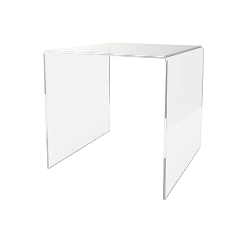 Marketing Holders 2 Pack Lucite Riser Showcase Stand 7" Platform Pedestal One Piece Reusable Fixture for Counter or Tabletops Clear Acrylic Retail Store Products - size: 7"W x 7"H
