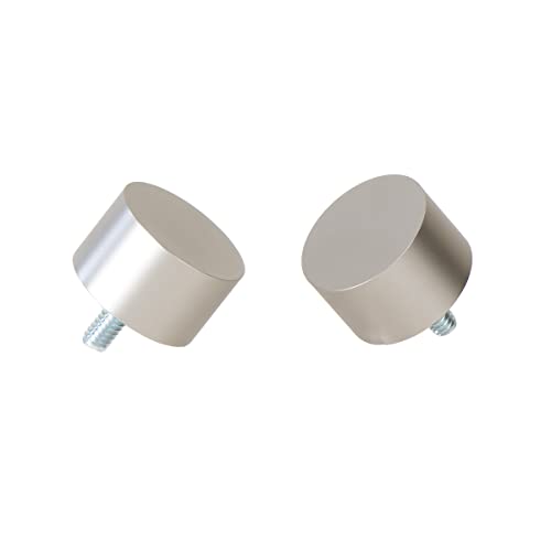 Ivilon End Cap Finials for Curtain Rods of 7/8 and 1 Inch Diameter Color Satin Nickel - color: Satin Nickel