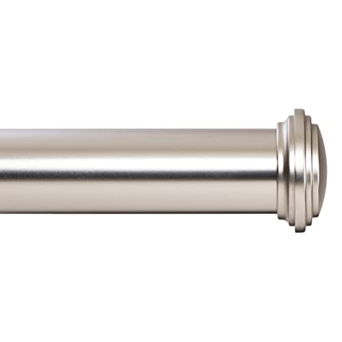 Ivilon Window Curtain Rod Decorative End Cap Design, 1 Inch Rod, 16 to 28 Inch (Side Curtain Rod) Satin Nickel - color: Satin Nickel, size: 16" to 28"