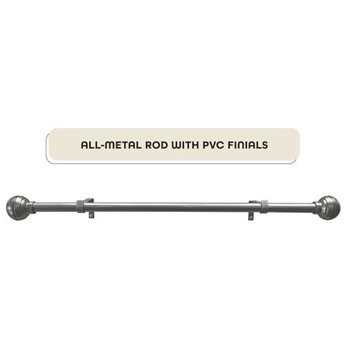 Buono II Hayden Gunmetal Rod & Finial, 48-86 in, Finials - size: 48-86, style: Hayden Gunmetal
