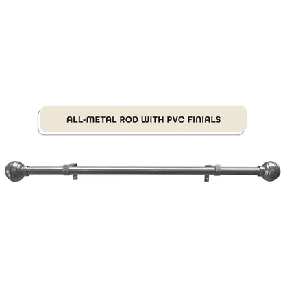 Buono II Hayden Gunmetal Rod & Finial, 48-86 in, Finials - size: 48-86, style: Hayden Gunmetal