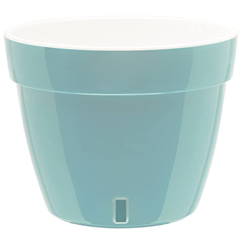Gardenera 7.1" ASTI Self Watering Planter in Menthol/White - Modern Flower Pot with Water Level Indicator for All House Plants, Flowers, Herbs, Succulents and Hanging Plants - color: Menthol/White, size: 7.1 Inch