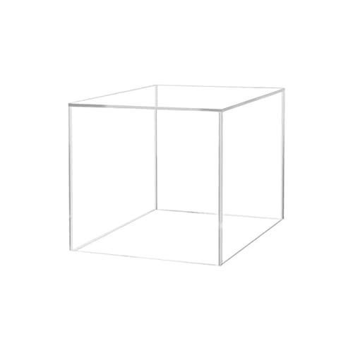 5" Acrylic Display Riser Box with One Open Side No Lid Versatile Clear Square Lucite Retail Product Platform and Merchandise Storage Bin No Assembly by Marketing Holders - size: 5" Cube-Clear