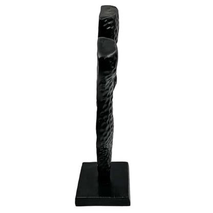 Pemberly Row Handmade Aluminum Abstract Sculpture, 14 in Tall, Black Finish, Decorative Modern Artwork for Living Room, Bedroom, Kitchen, Home Décor