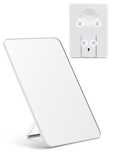 OMIRO 10 x 7 in Magnetic Locker Mirror, Desk Mirror for Shaving, White - color: White-magnetic, size: 10"L x 7"W
