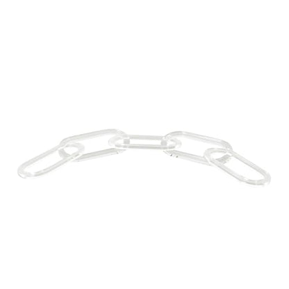 Deco 79 Acrylic Plastic Chain Decorative Sculpture Oval 5 Link Home Decor Statue, Accent Figurine 27" x 0" x 4", Clear - size: 27" x 0" x 4"