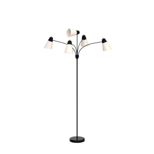 LED Floor Lamp, Medusa Adjustable Multi Head Modern Tall Standing Light - color: Black