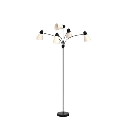 LED Floor Lamp, Medusa Adjustable Multi Head Modern Tall Standing Light - color: Black