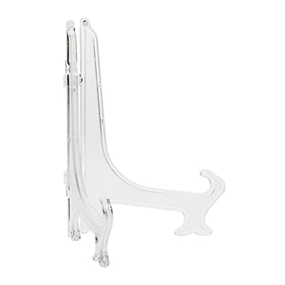 Juvale Mini Clear Acrylic Easel Stands - 24-Pack, 5.3-Inch, Clear Plastic - Mini Easel Sign Stand & Greeting & Place Card Display - Tabletop Photo Holders & Plate Holders