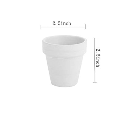 FCFKUK 24pcs Small Mini Clay Pots, 2.5'' Terracotta Pot Clay Ceramic Pottery Planter, Cactus Flower Terra Cotta Pots, Succulents Nursery Pots, with Drainage Hole, for Indoor/Outdoor - color: White