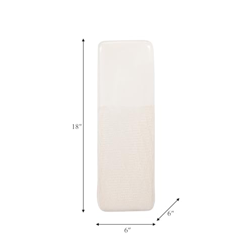 Ceramic Vase – Flower Holder for Fresh or Dried Stems, Living Room, Bedroom, or Entryway Tabletop Decor, Modern Vase Textured Design Home Decor Accent for Shelves and Consoles – 18", Ivory & Tan