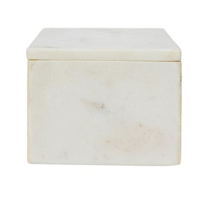 Bloomingville Marble Box Storage Container with Lid, White