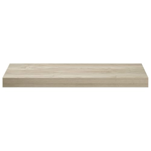 Floating Wall Shelf Oak 23.6x9.3x1.5 Honeycomb MDF Metal Frame Invisible Mount Modern Display for Living Room Bedroom Kitchen Hallway - color: Brown, size: 23.6" x 9.3" x 1.5"