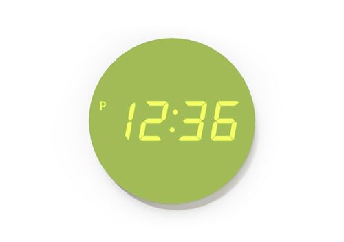 mooas Crayon Mini Digital LED Wall Clock, Nightlight (Forest Green) | 8" Desk/Wall Clock, 12/24H Silent Modern Nightlight Clock for Home Decor Livingroom Bedroom Kitchen - color: Forest Green