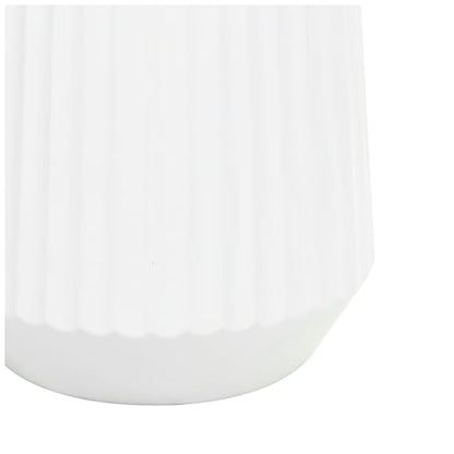 Deco 79 Resin Decorative Vase Large Ribbed Floor Centerpiece Vase, Flower Vase for Home Decoration 18" x 18" x 30", White