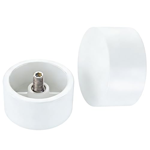 COSITA White End Cap Finials for Curtain Rod, Modern Minimalist Finials for Curtain Rods 1 Inch, M6 Threads Decorative End for Drapery Rod, Pack of 2 - color: White