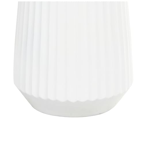 Deco 79 Resin Decorative Vase Large Ribbed Floor Centerpiece Vase, Flower Vase for Home Decoration 16" x 16" x 24", White