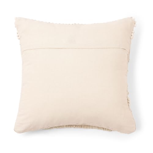 · REDEARTH · Textured Handwoven Throw Pillow Cases - Earthy Fringe Natural - color: Earthy Fringe Natural, size: 18" x 18" (Pack of 2)