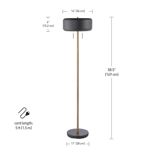 Globe Electric 67346 Novogratz x Floor Lamp, Dark Gray - color: Dark Gray