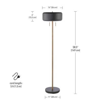 Globe Electric 67346 Novogratz x Floor Lamp, Dark Gray - color: Dark Gray
