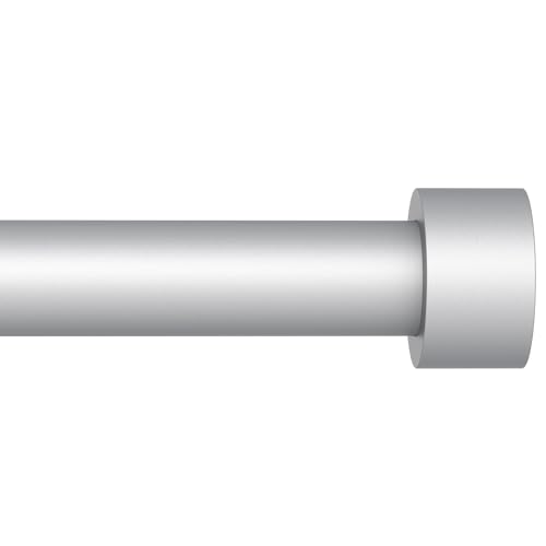 Silver Curtain Rods for Windows 28 to 48 Inch,5/8 Inch Diameter Heavy Duty Metal Stainless Steel Drapery Rods with Brackets,Modern Curtain Rod with Simple End Caps - color: Silver, size: 28-48"(1 Pack)