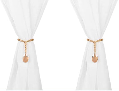 SUQ I OME Luxury Crystal Beaded Magnetic Curtain Tieback, Golden Champagne - color: Golden Champagne