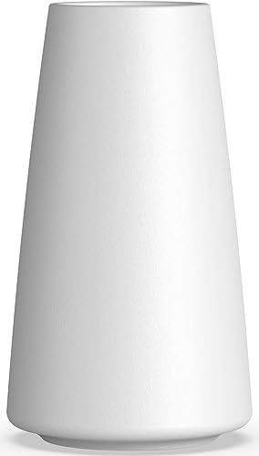DECORPIA 12 Inch Tall Premium Quality Ceramic Vase | Flower Vase for Home Decor | Farmhouse Decor, Desk Decor, Modern Decor, Aesthetic Room Decor, White Vase for Bohemian Decor, Pampas Vase, White - color: White, size: Extra Large (12 inches)