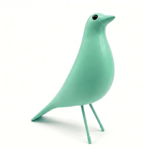 Mid Century Modern Bird Sculpture, Large Resin Bird Figurine(Blue) - color: Blue