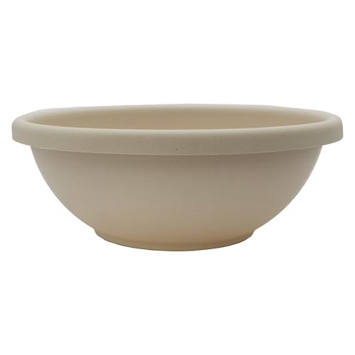 The HC Companies Shallow Planter with Drainage - Contemporary Garden Bowl Planter for Flowers, Herbs & More - Round Succulent Planter Pot for Indoors and Outdoors (13" Cottage Stone, Pack of 1) - color: Cottage Stone, size: 13", style: Pack of 1