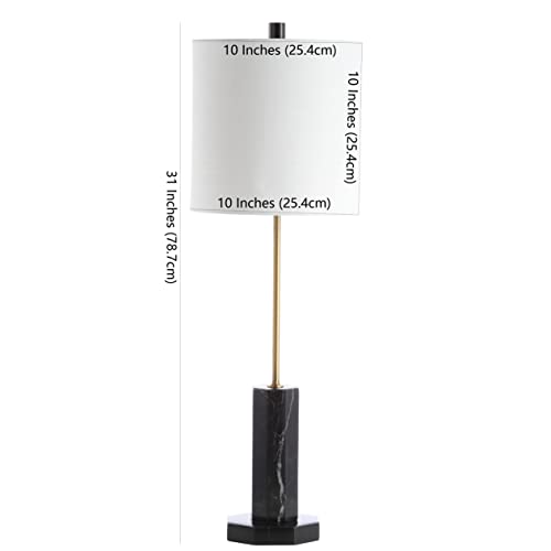 SAFAVIEH Lighting Collection Zackary Modern Black/ Brass Gold 31-inch Bedroom Living Room Home Office Desk Nightstand Table Lamp (LED Bulb Included)