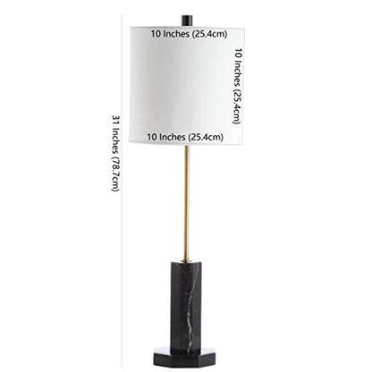SAFAVIEH Lighting Collection Zackary Modern Black/ Brass Gold 31-inch Bedroom Living Room Home Office Desk Nightstand Table Lamp (LED Bulb Included)