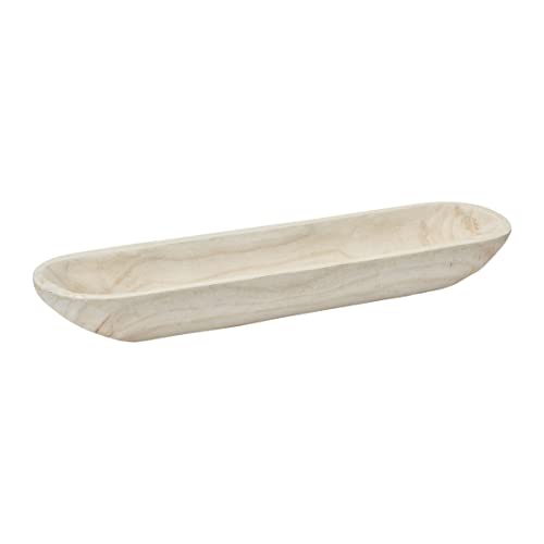 Creative Co-Op Decorative Paulownia Wood Tray, White - color: White, size: 22.75" L