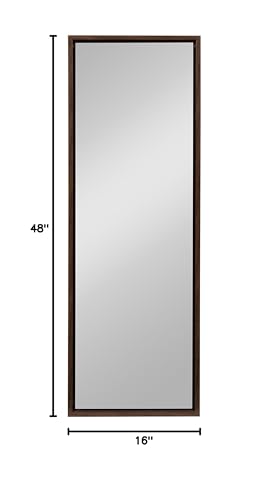 Kate and Laurel Evans Wood Framed Wall Panel Mirror, 16 x 48 Walnut Finish