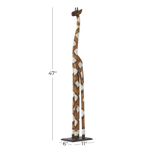 Deco 79 Wood Giraffe Sculpture, Sculpture 11" x 6" x 47", Brown - color: Brown, size: 11" x 6" x 47"