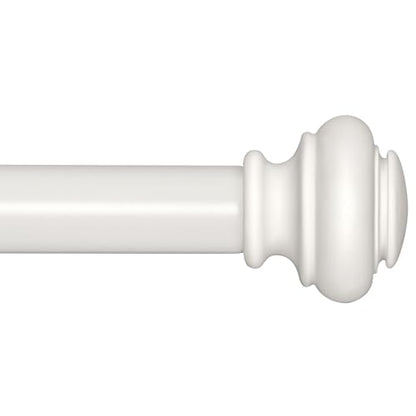SIMEWIN Heavy Duty Window Curtain Rods - 72 to 144 Inches, Adjustable with Classic Finials, White Finish for Bedroom, Living Room, Patio, Kitchen - color: White, size: 28"-144"