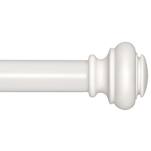 SIMEWIN Heavy Duty Curtain Rods for Windows 28"-88", 1" White, Classic Finials, Wall Mounted - color: White, size: 28"-88"